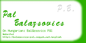 pal balazsovics business card