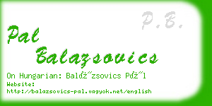 pal balazsovics business card
